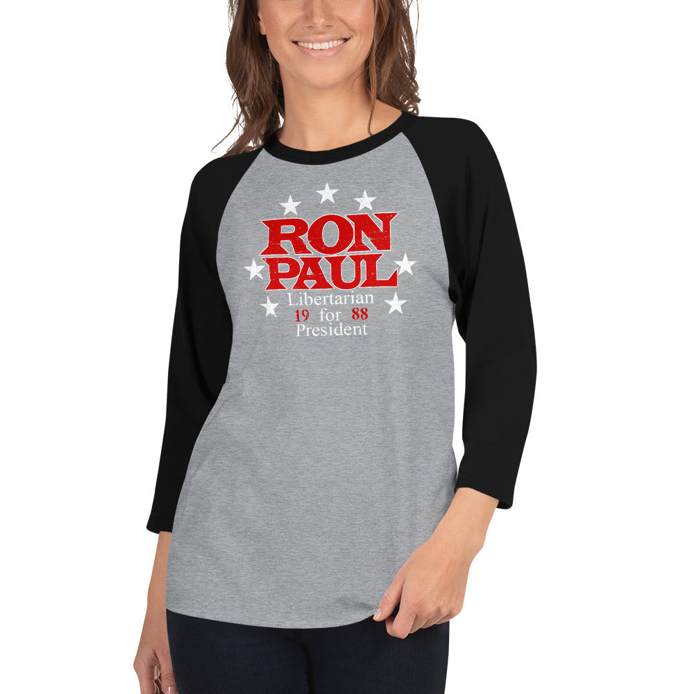 Ron Paul for President 3/4 sleeve raglan shirt