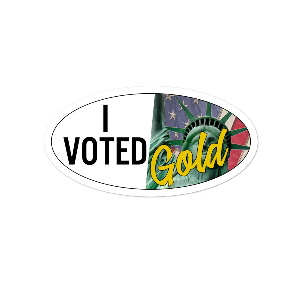 I Voted Gold - Large Vote Stickers (Design 1)