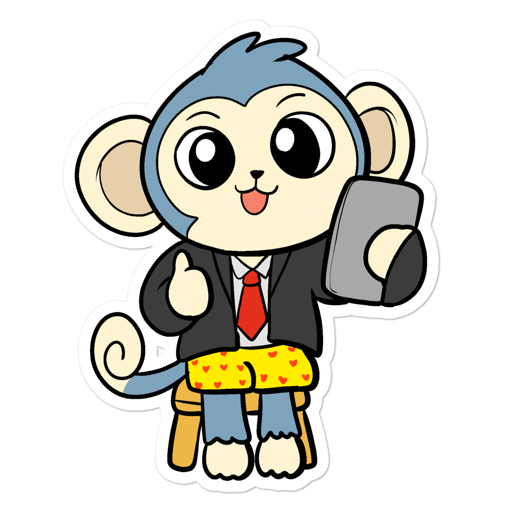 Liberty at Work From Home Cartoon - Bubble-free stickers