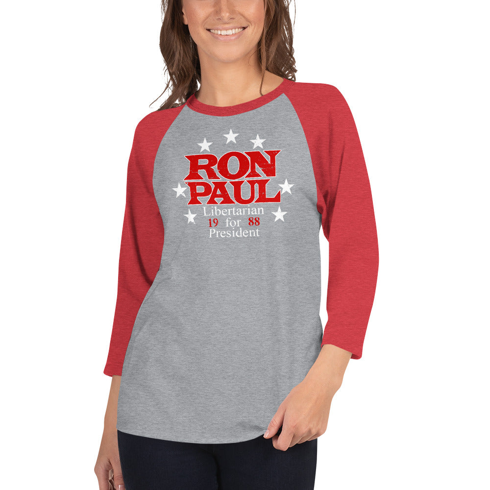 Ron Paul for President 3/4 sleeve raglan shirt