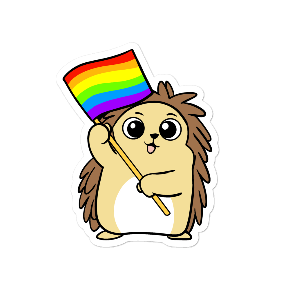 LGBTQ Porcupine Cartoon - Bubble-free stickers