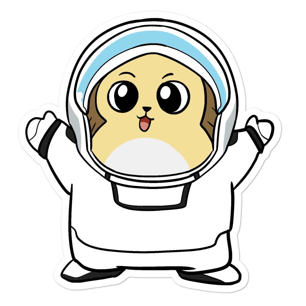 Freedom in Space Cartoon - Bubble-free stickers