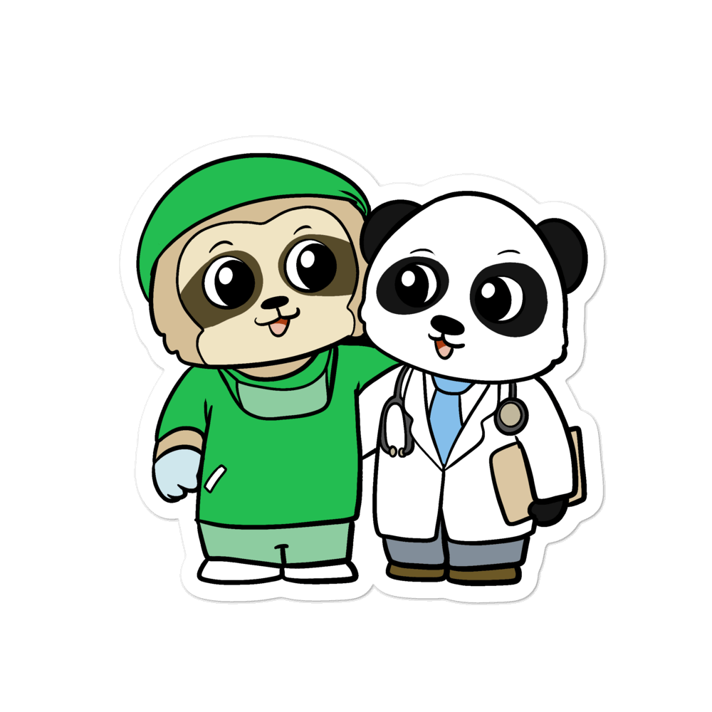 Doctor and Surgeon Cartoon - Bubble-free stickers