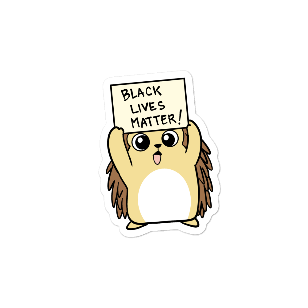 Black Lives Matter Porcupine Cartoon - Bubble-free stickers