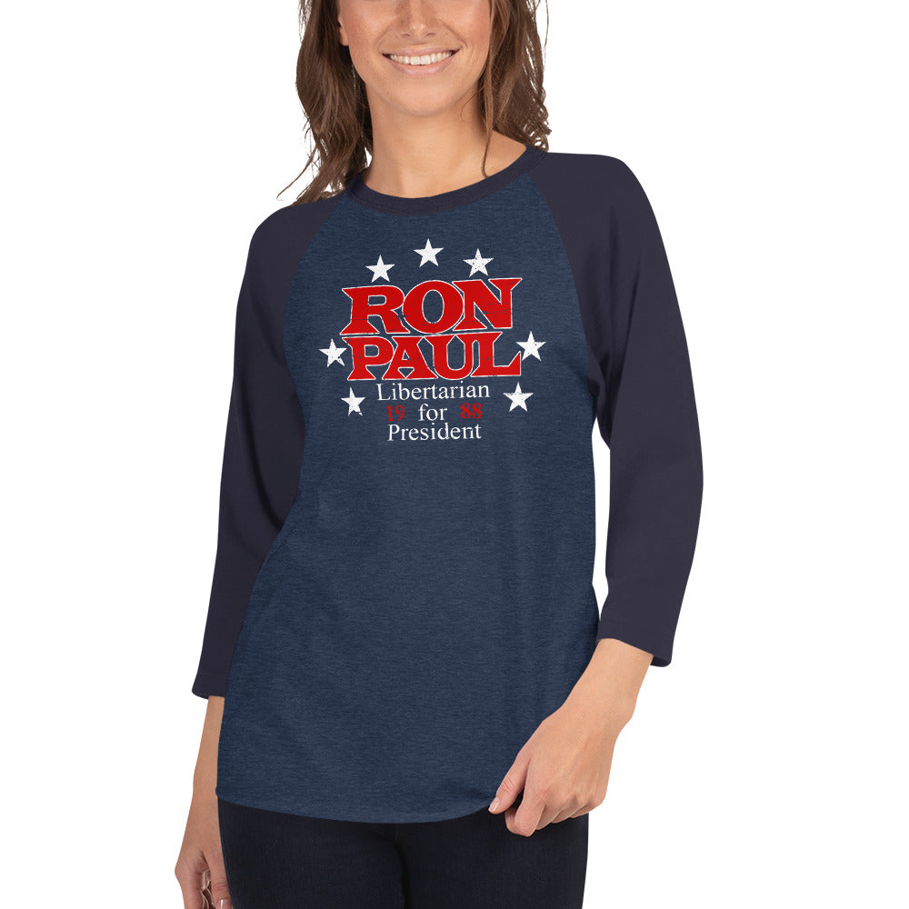 Ron Paul for President 3/4 sleeve raglan shirt