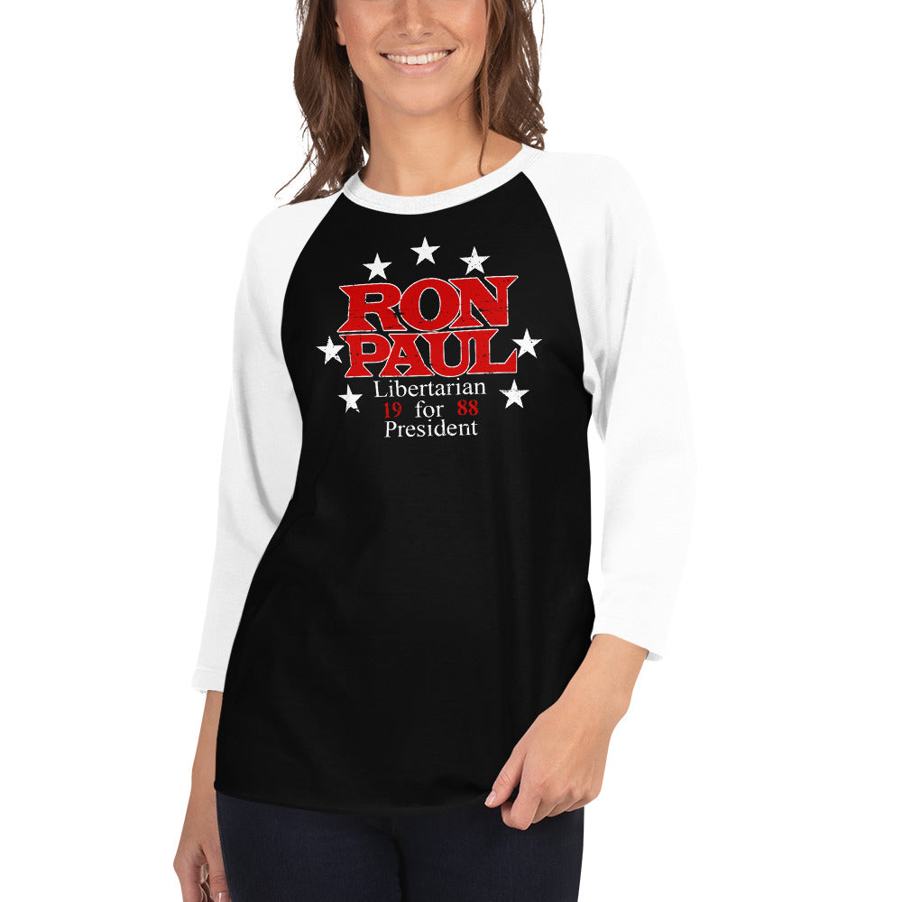 Ron Paul for President 3/4 sleeve raglan shirt