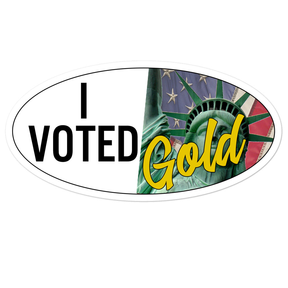 I Voted Gold - Large Vote Stickers (Design 1)