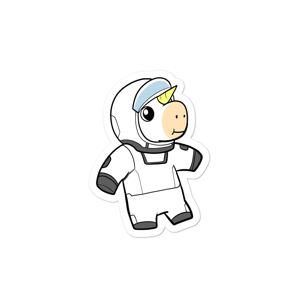 Space Unicorn Cartoon - Bubble-free stickers