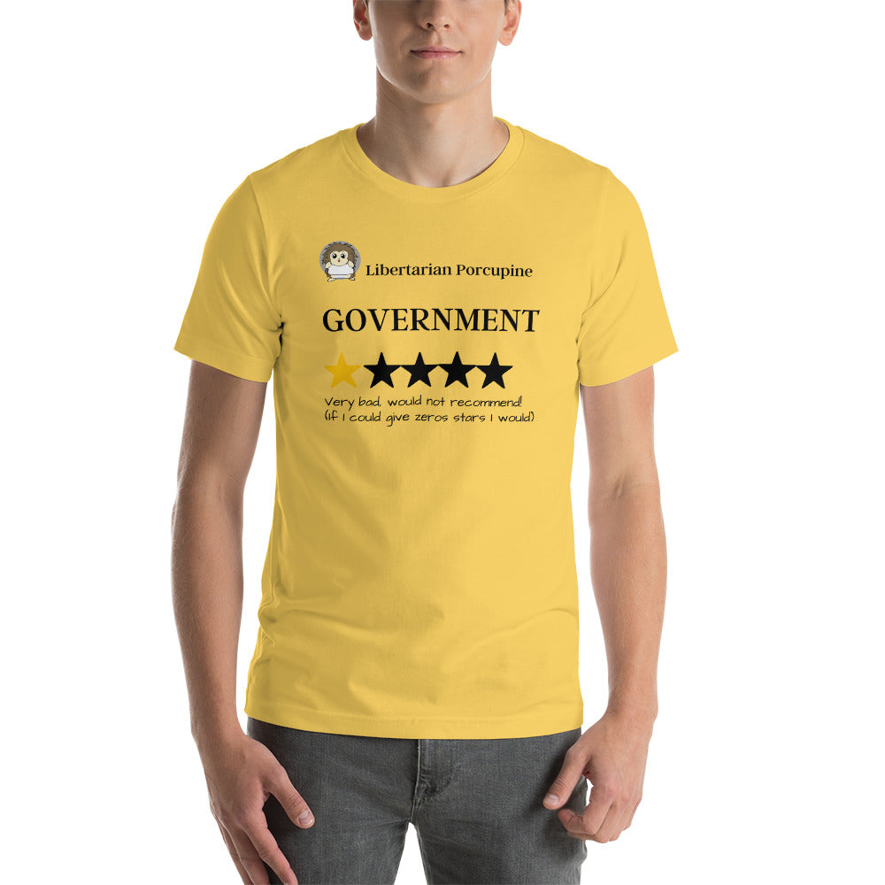 Government Very Bad Would Not Recommend Short-Sleeve Unisex T-Shirt