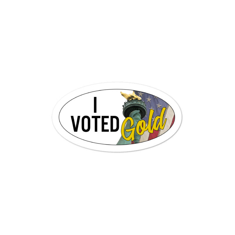 I Voted Gold - Vote Stickers 1 x 2 Ovals (Quantity 8)