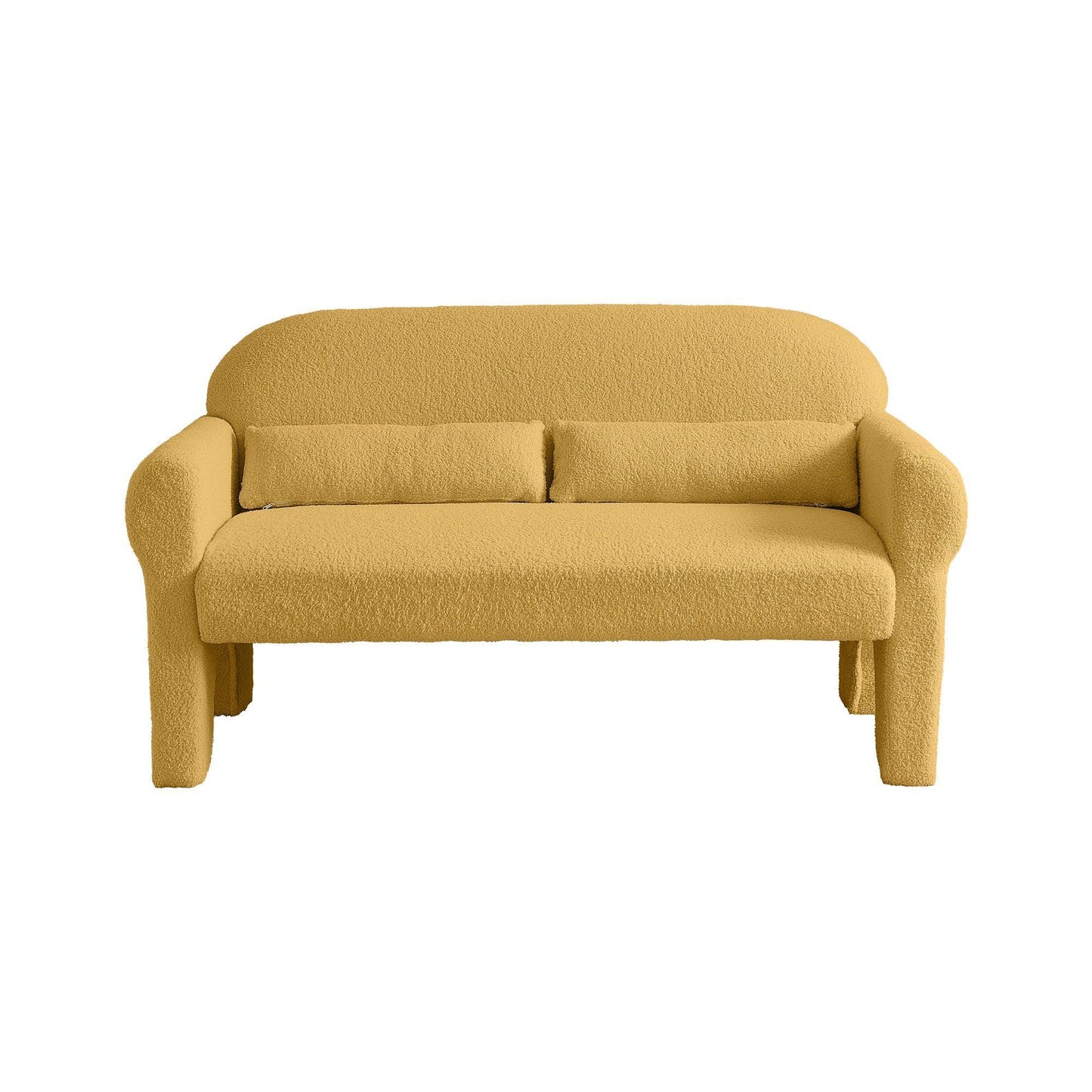 Modern Lambs Wool Fabric Loveseat for Living Room