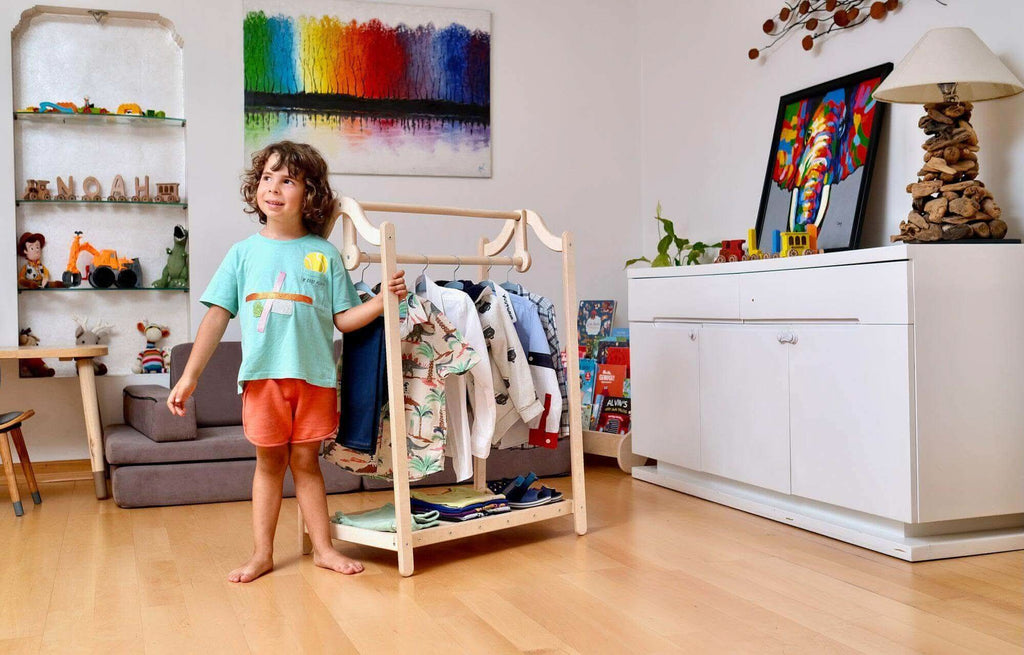 Wooden Kids Clothing Rack