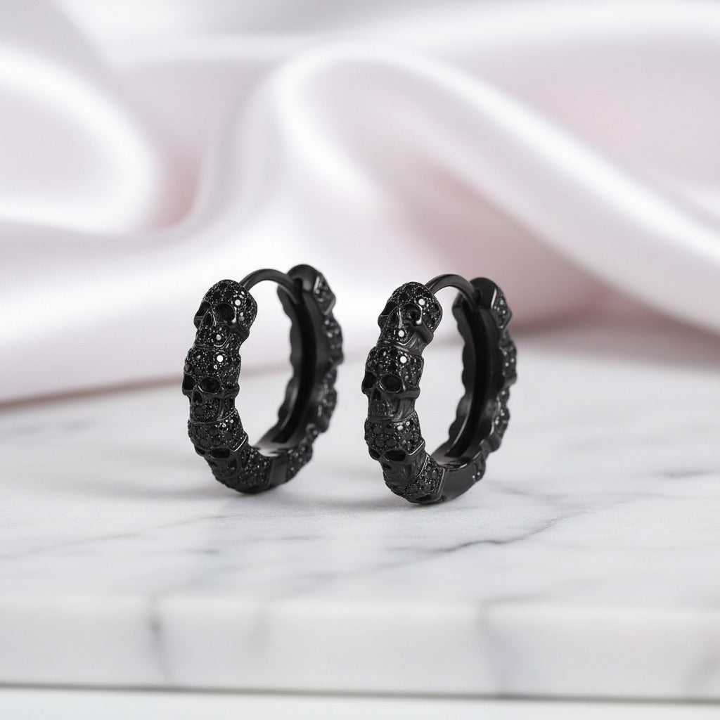 Multiple Skull Gothic Unisex Hoop Earrings