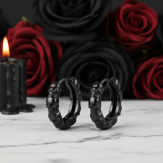 Multiple Skull Gothic Unisex Hoop Earrings