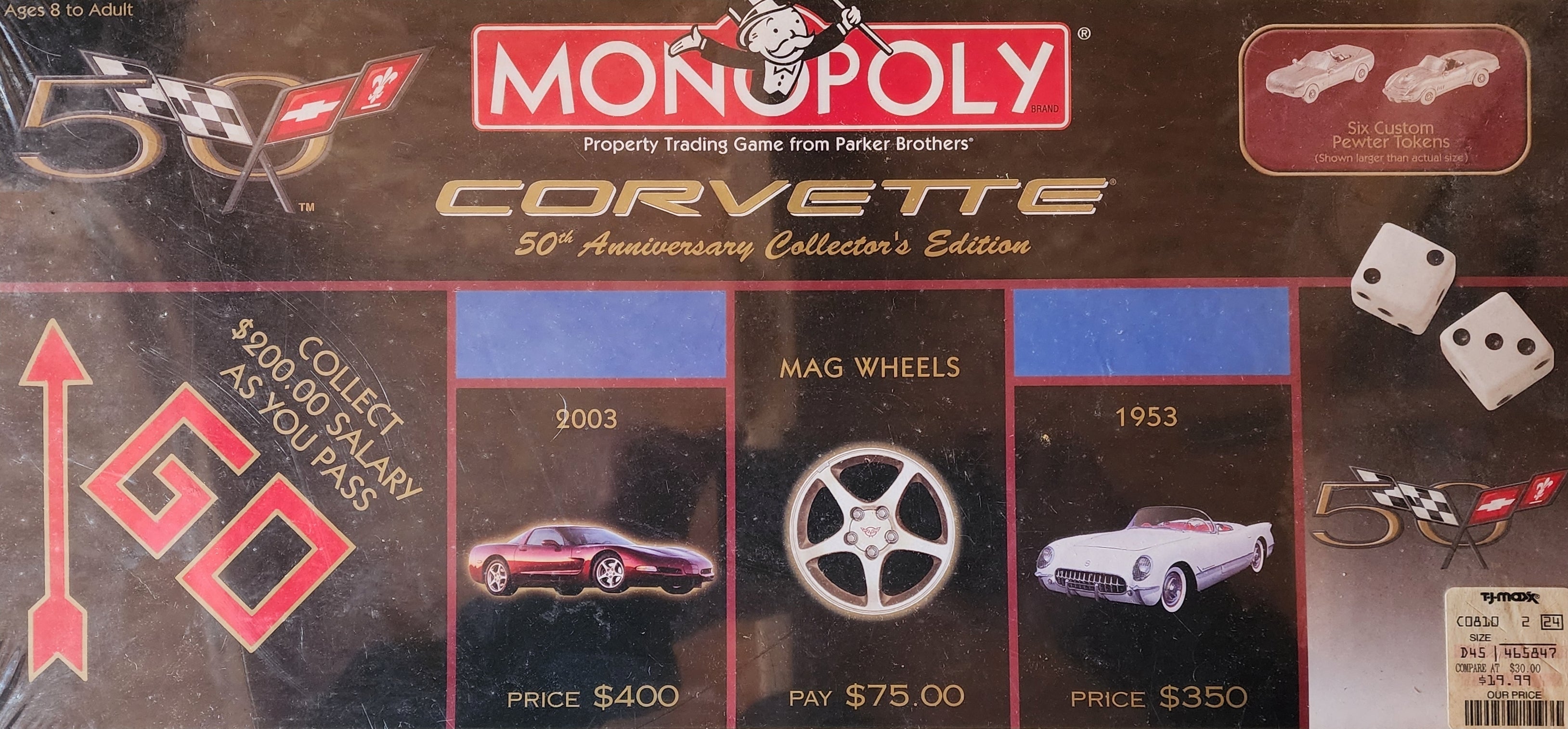 corvette monopoly 50th anniversary collectors edition front box