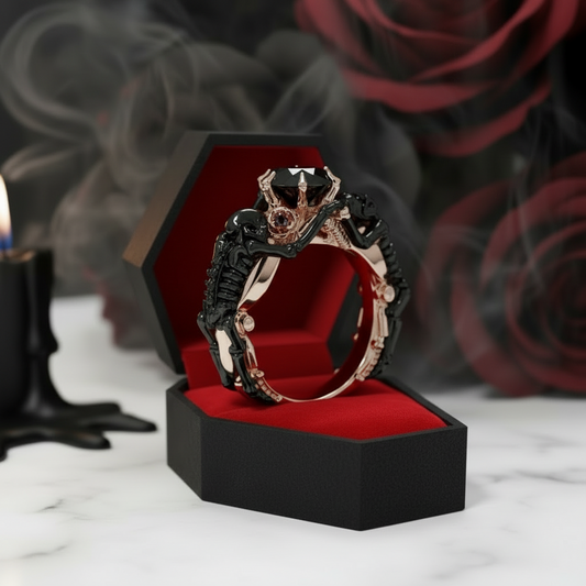 My Ride or Die Promise Ring (Biker Series)- 1.5 Ct Round Cut Diamond Option Gothic Ring