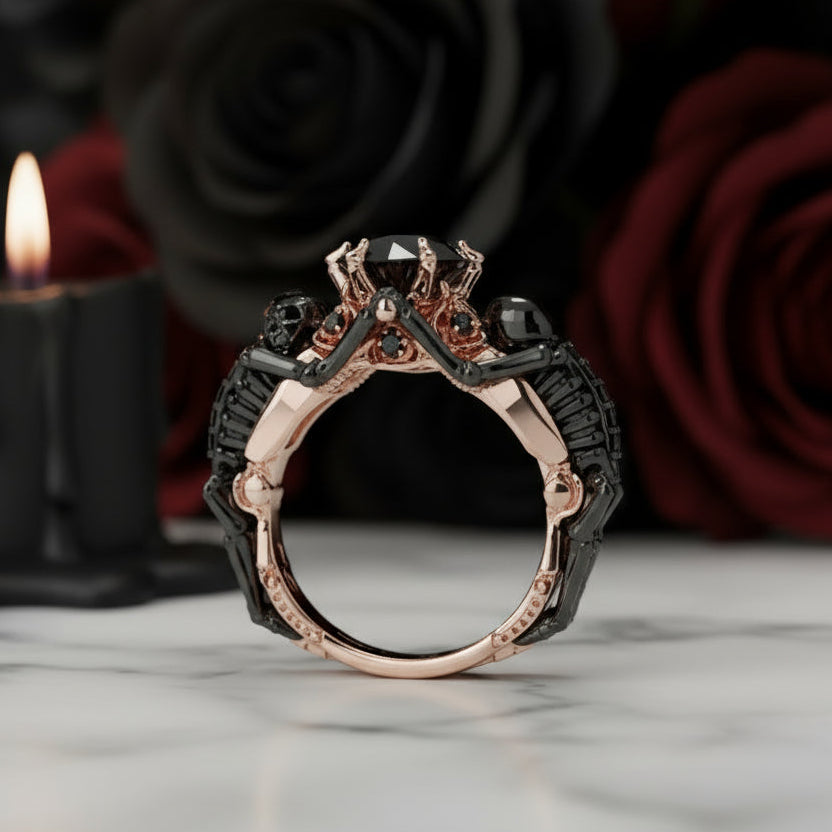 My Ride or Die Promise Ring (Biker Series)- 1.5 Ct Round Cut Diamond Option Gothic Ring