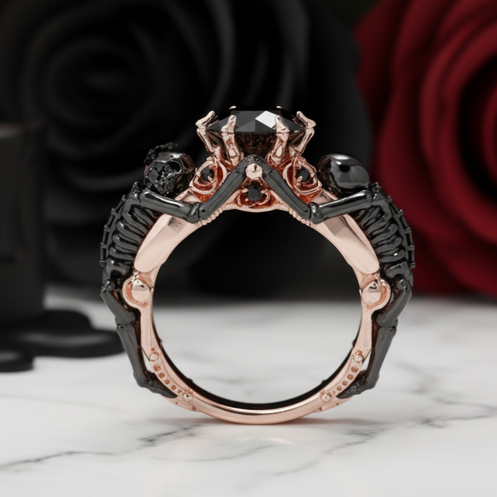 My Ride or Die Promise Ring (Biker Series)- 1.5 Ct Round Cut Diamond Option Gothic Ring