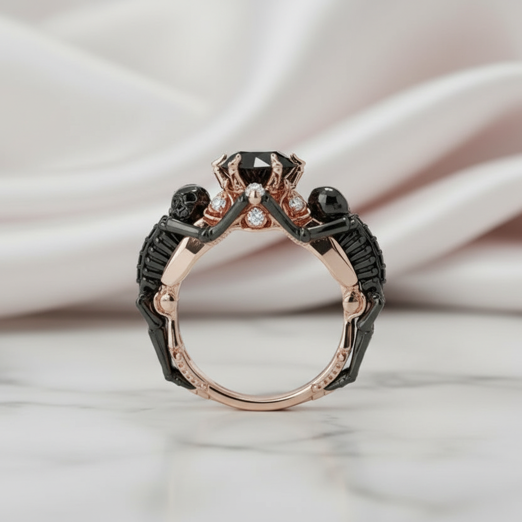 My Ride or Die Promise Ring (Biker Series)- 1.5 Ct Round Cut Diamond Option Gothic Ring