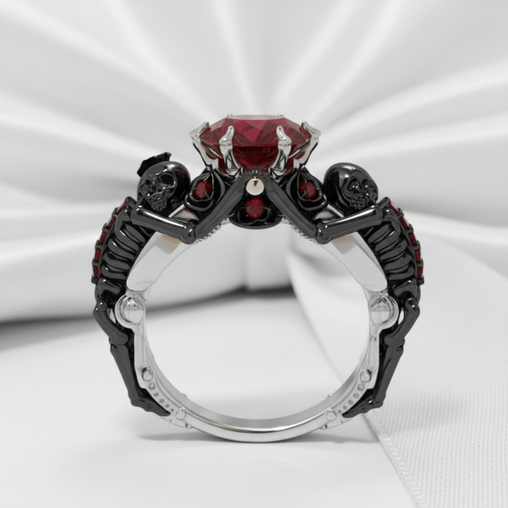 My Ride or Die Promise Ring (Biker Series)- 1.5 Ct Round Cut Diamond Option Gothic Ring