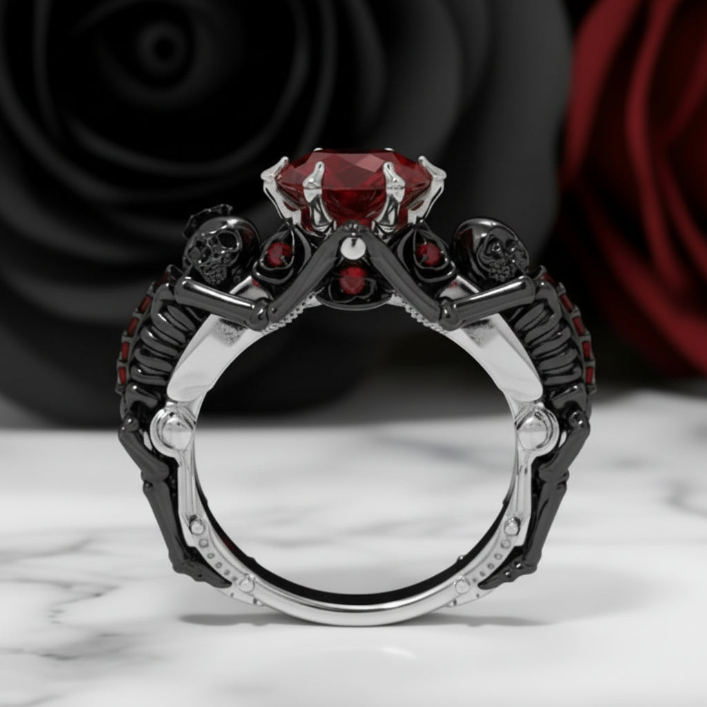 My Ride or Die Promise Ring (Biker Series)- 1.5 Ct Round Cut Diamond Option Gothic Ring