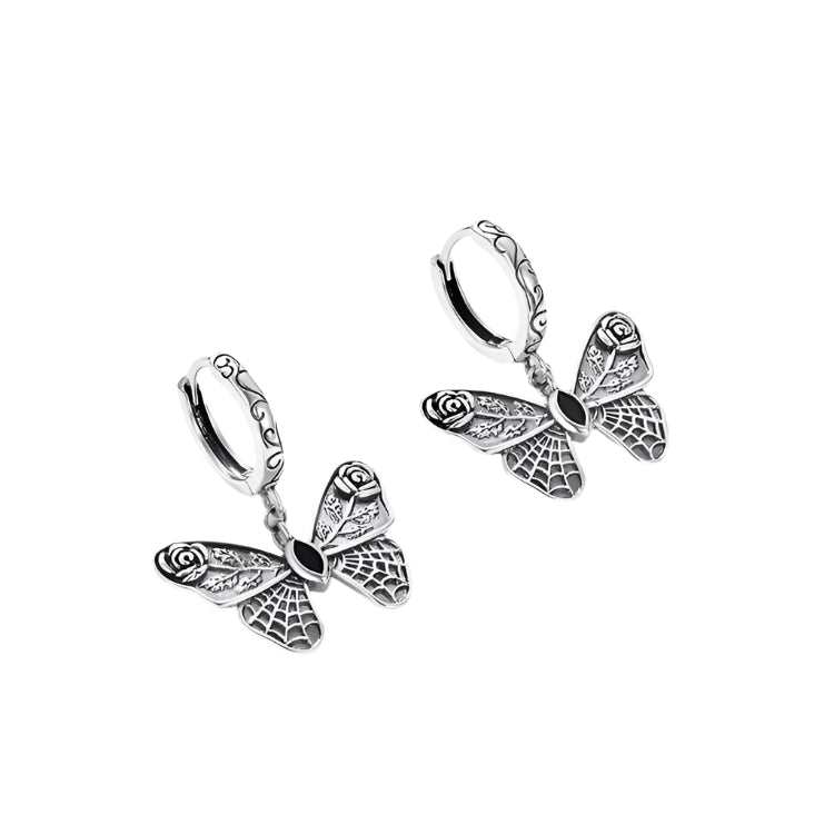 Mysterious Rose Butterfly & Coffin Gothic Earrings
