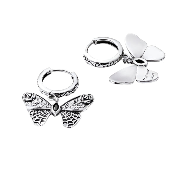 Mysterious Rose Butterfly & Coffin Gothic Earrings