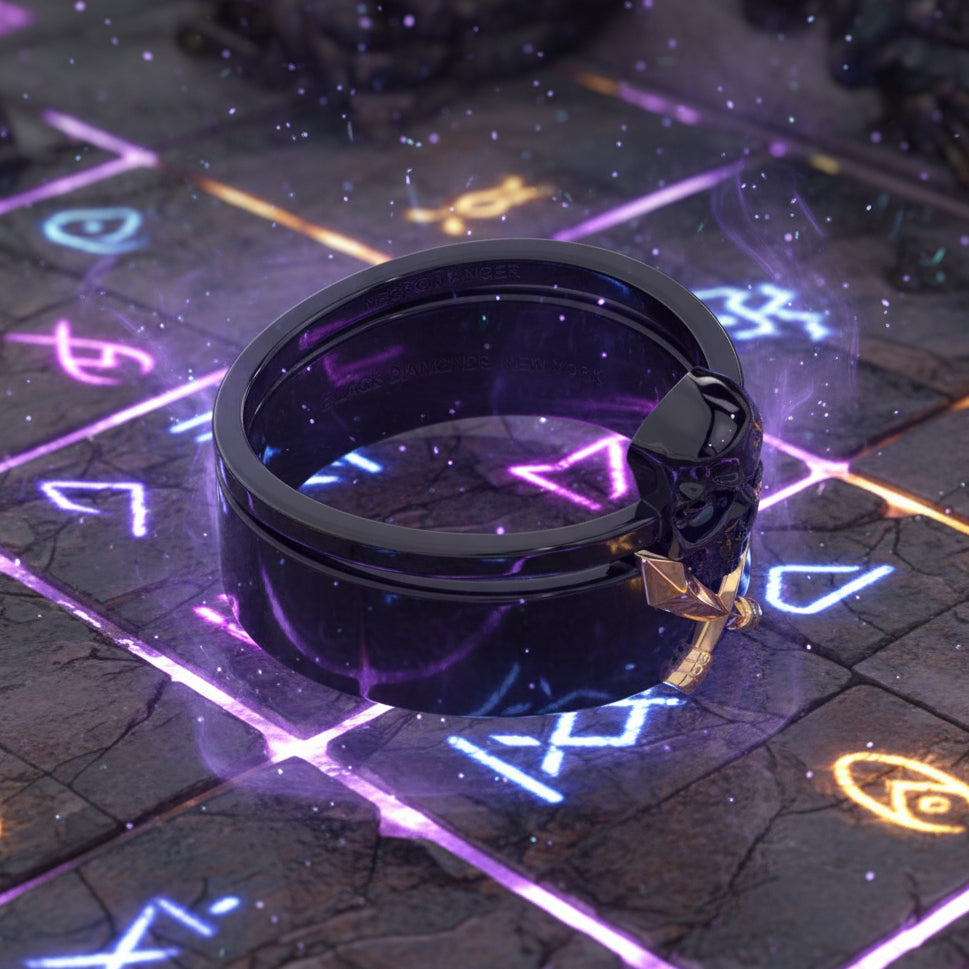 Necromancer's Couples Ring- 14k Rose Gold Video Game Inspired Rings