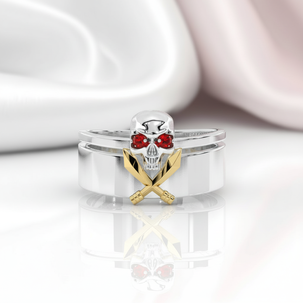 Necromancer's Couples Ring- 14k Rose Gold Video Game Inspired Rings