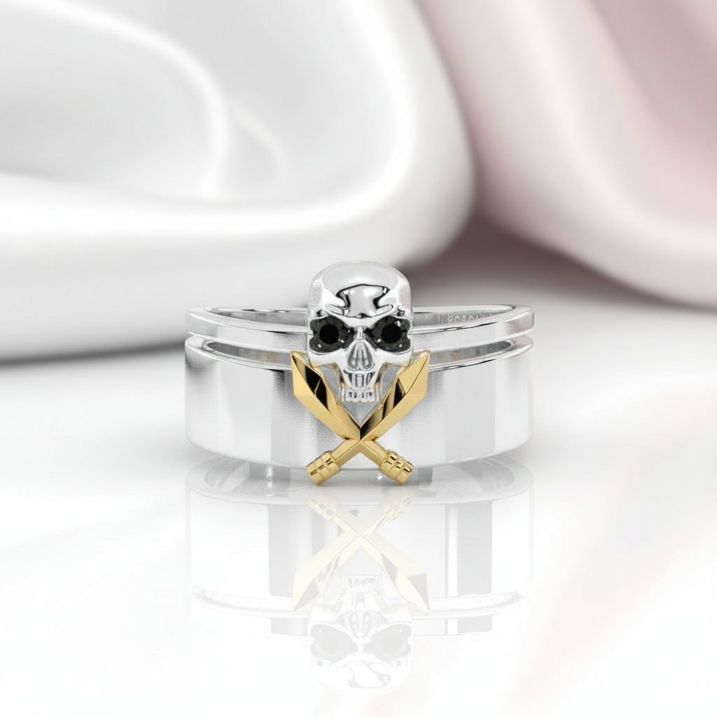 Necromancer's Couples Ring- 14k Rose Gold Video Game Inspired Rings