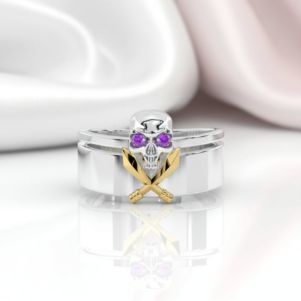 Necromancer's Couples Ring- 14k Rose Gold Video Game Inspired Rings