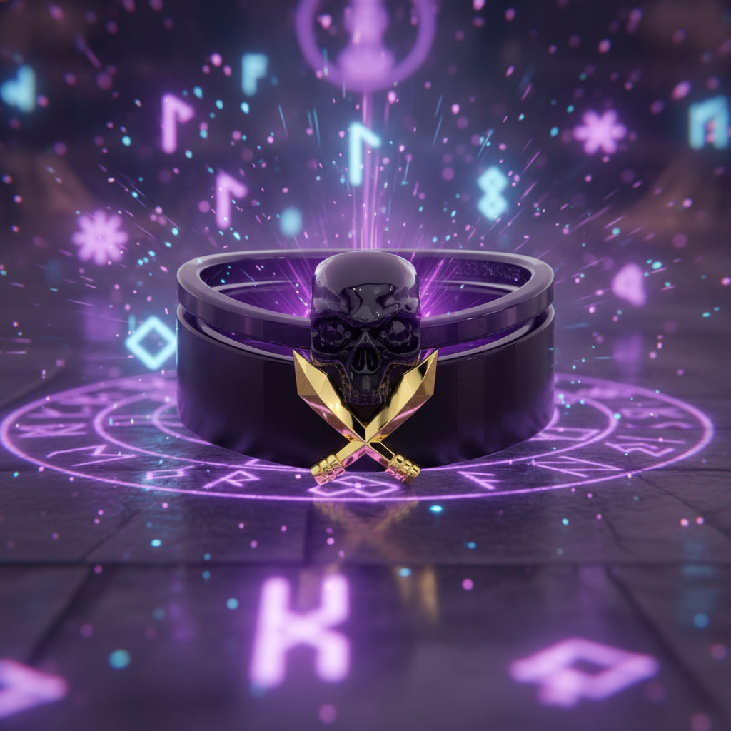 Necromancer's Couples Ring- 14k Rose Gold Video Game Inspired Rings