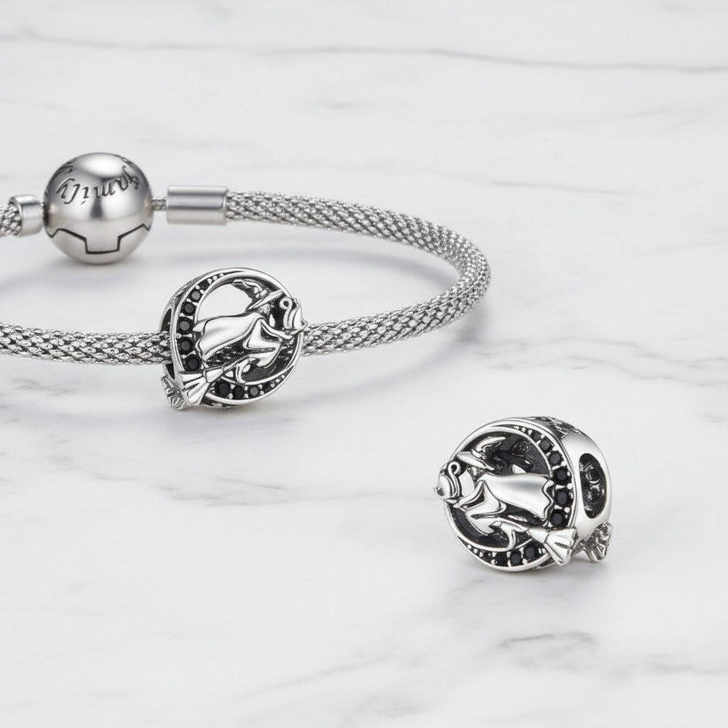 Neo-Gothic Skull & Enamel Blood Roses Charms