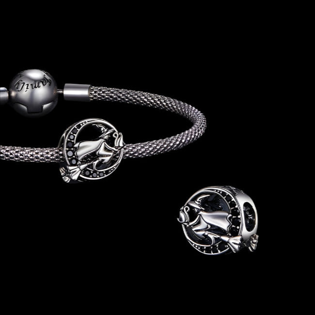 Neo-Gothic Skull & Enamel Blood Roses Charms