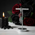 Neo-Gothic Skull & Enamel Blood Roses Charms