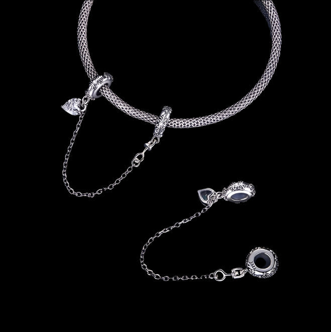 Neo-Gothic Skull & Enamel Blood Roses Charms