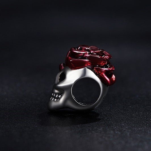Neo-Gothic Skull & Enamel Blood Roses Charms