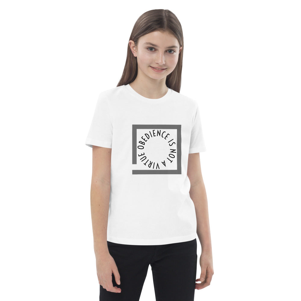 Obedience is not a virtue Organic cotton kids t-shirt