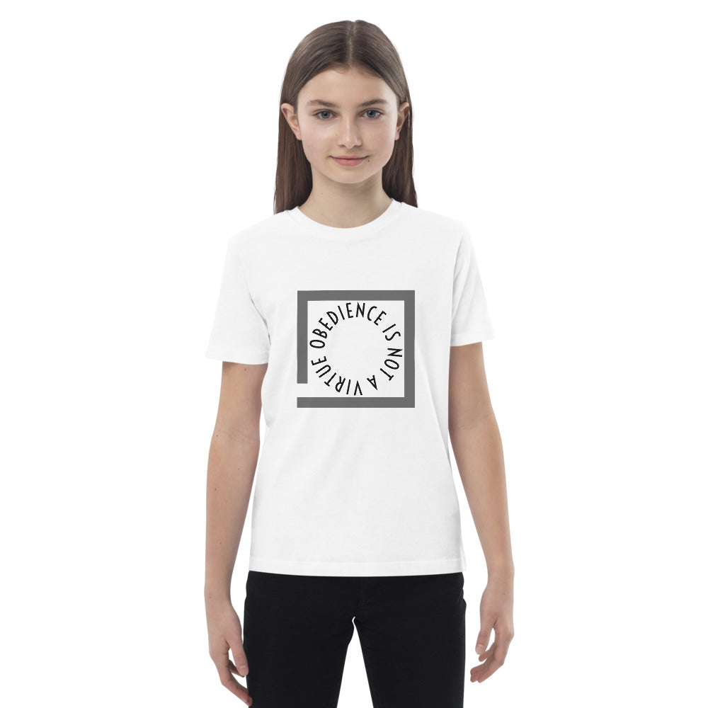 Obedience is not a virtue Organic cotton kids t-shirt