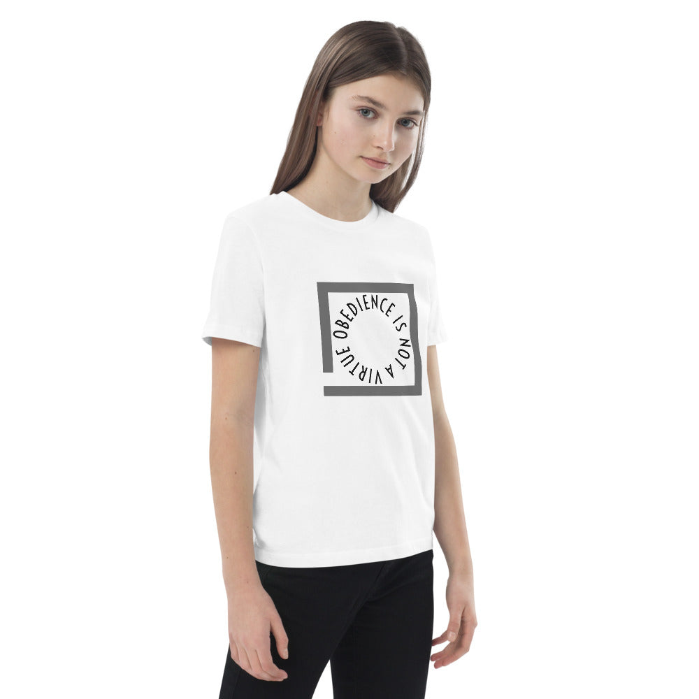 Obedience is not a virtue Organic cotton kids t-shirt