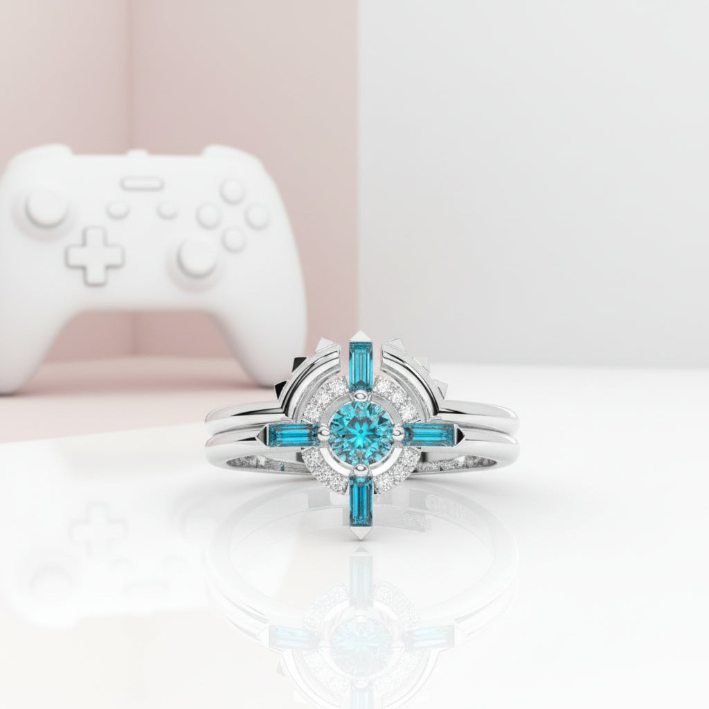 Outlaw's Ring Set- 14k Yellow Gold Video Game Inspired Rings