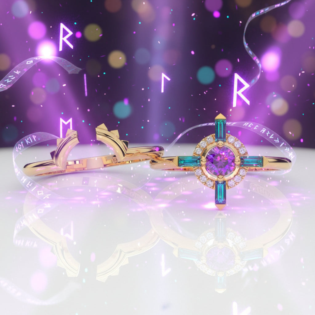 Outlaw's Ring Set- 14k Yellow Gold Video Game Inspired Rings