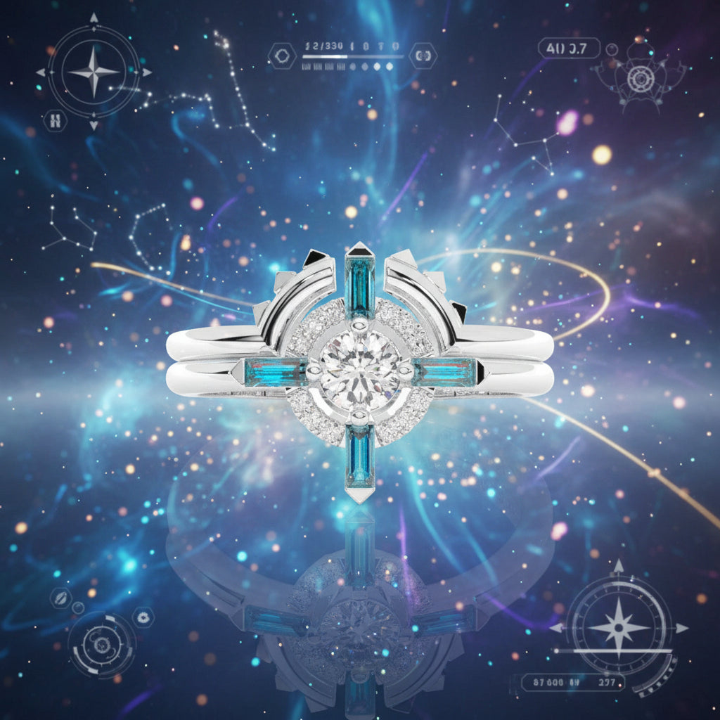 Outlaw's Ring Set- 14k Yellow Gold Video Game Inspired Rings