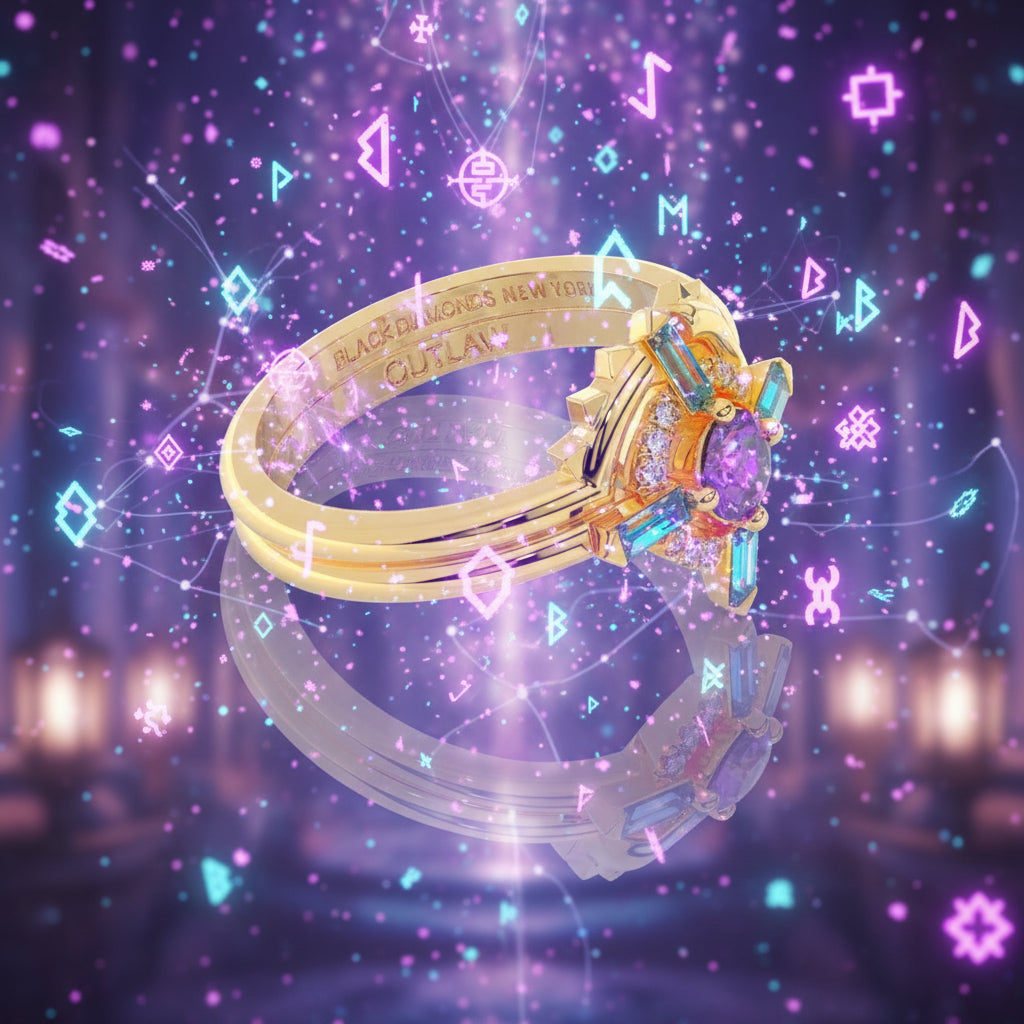 Outlaw's Ring Set- 14k Yellow Gold Video Game Inspired Rings