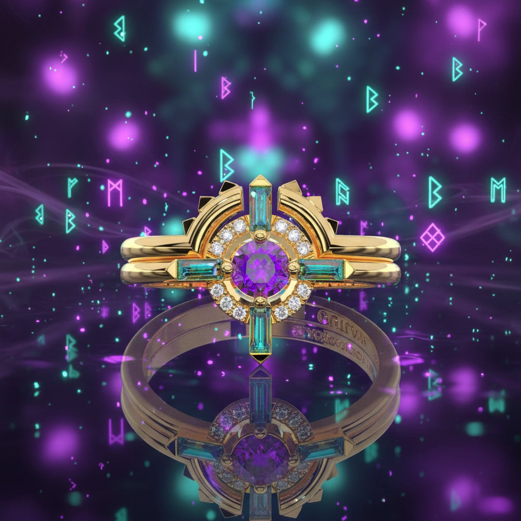 Outlaw's Ring Set- 14k Yellow Gold Video Game Inspired Rings