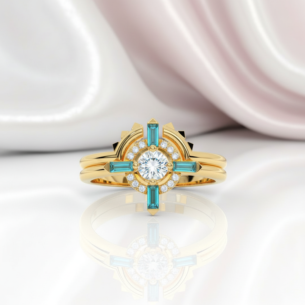 Outlaw's Ring Set- 14k Yellow Gold Video Game Inspired Rings