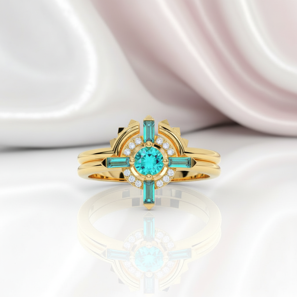 Outlaw's Ring Set- 14k Yellow Gold Video Game Inspired Rings