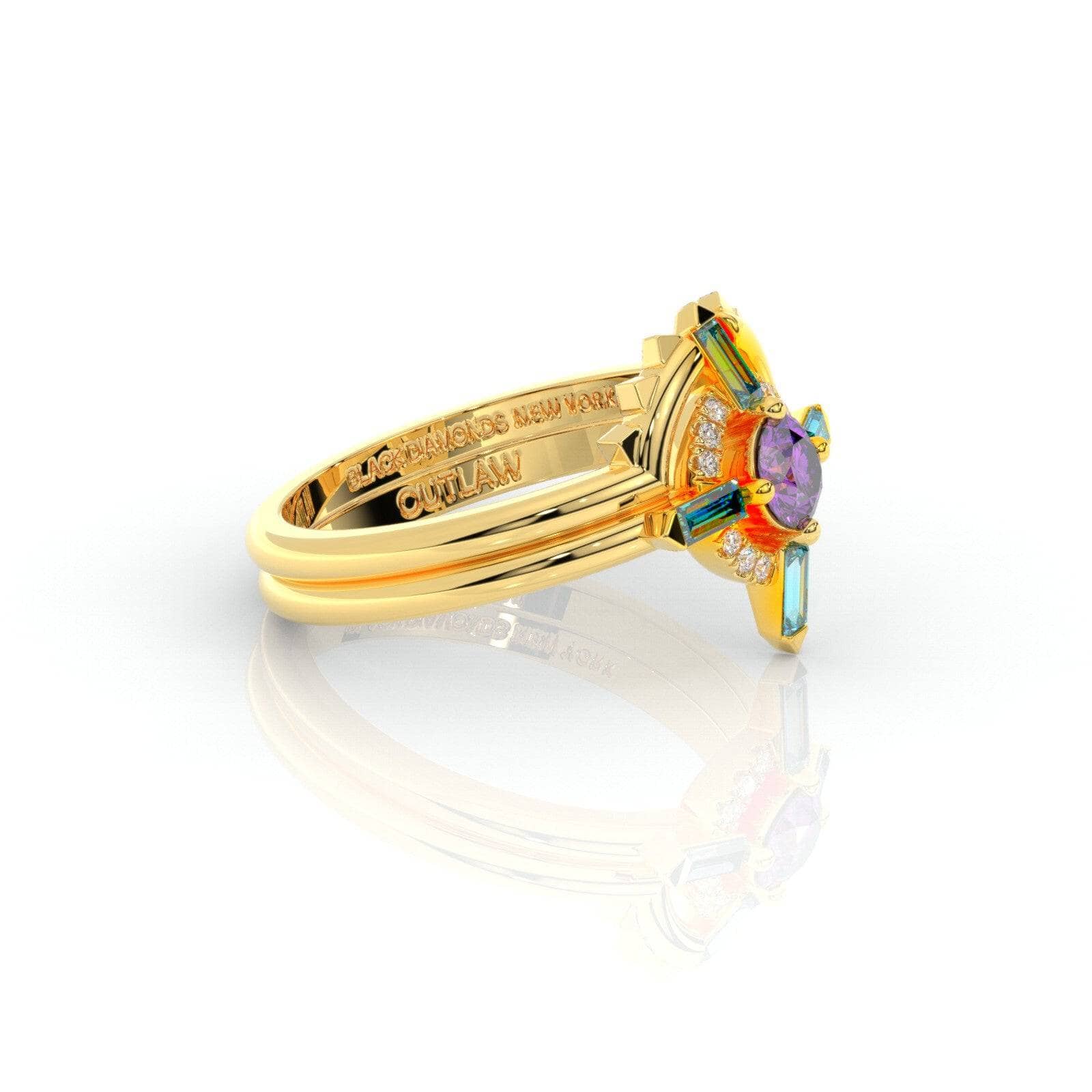 Outlaw's Ring Set- 14k Yellow Gold Video Game Inspired Rings