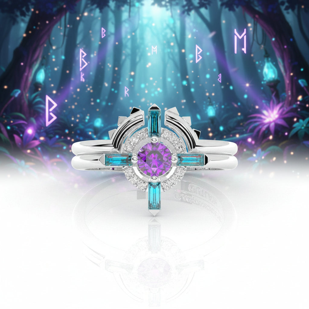 Outlaw's Ring Set- 14k Yellow Gold Video Game Inspired Rings