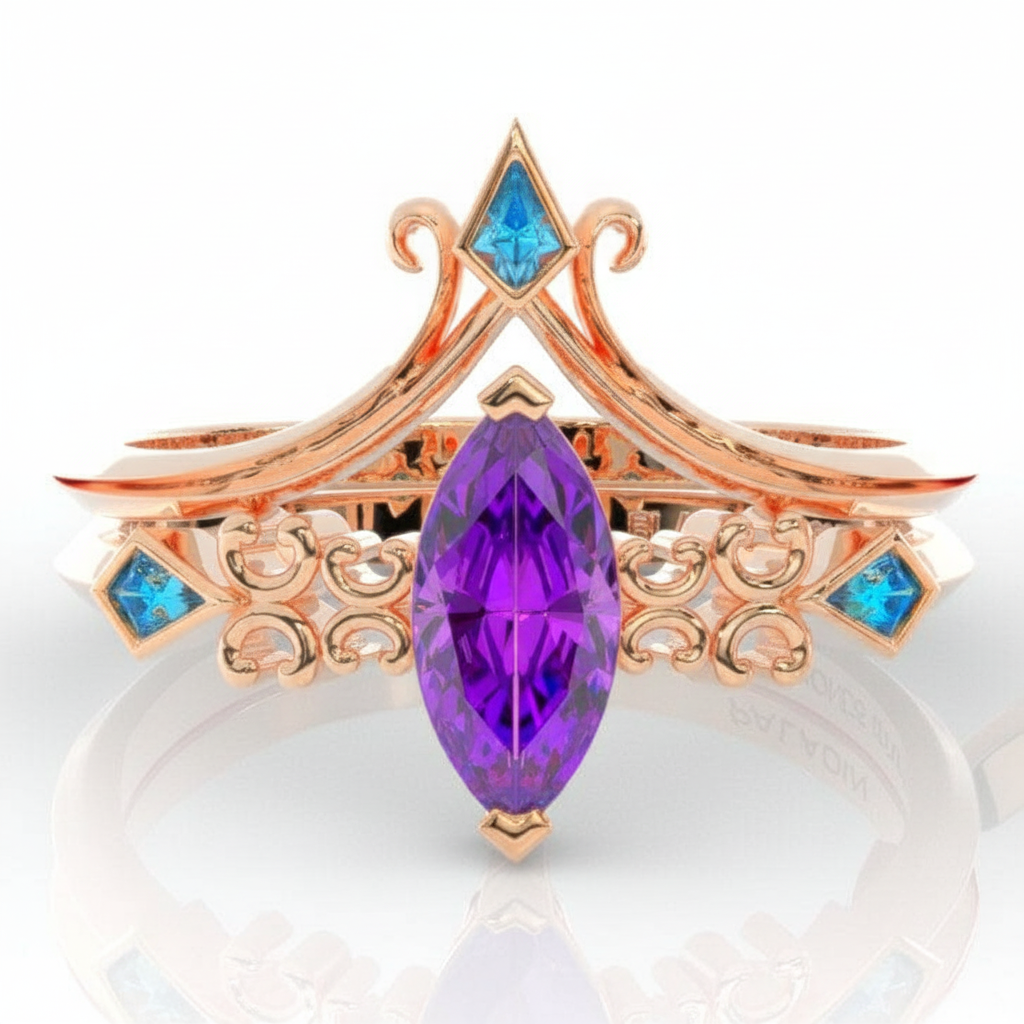 Paladin's 2-piece Ring Set (Women)- 14k Yellow Gold Video Game Inspired Rings